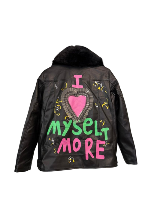 Kunstleder S-M Schwarz Kunstlederjacke