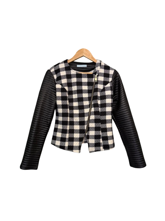 L Schwarz und Weiß kariert, Blazer