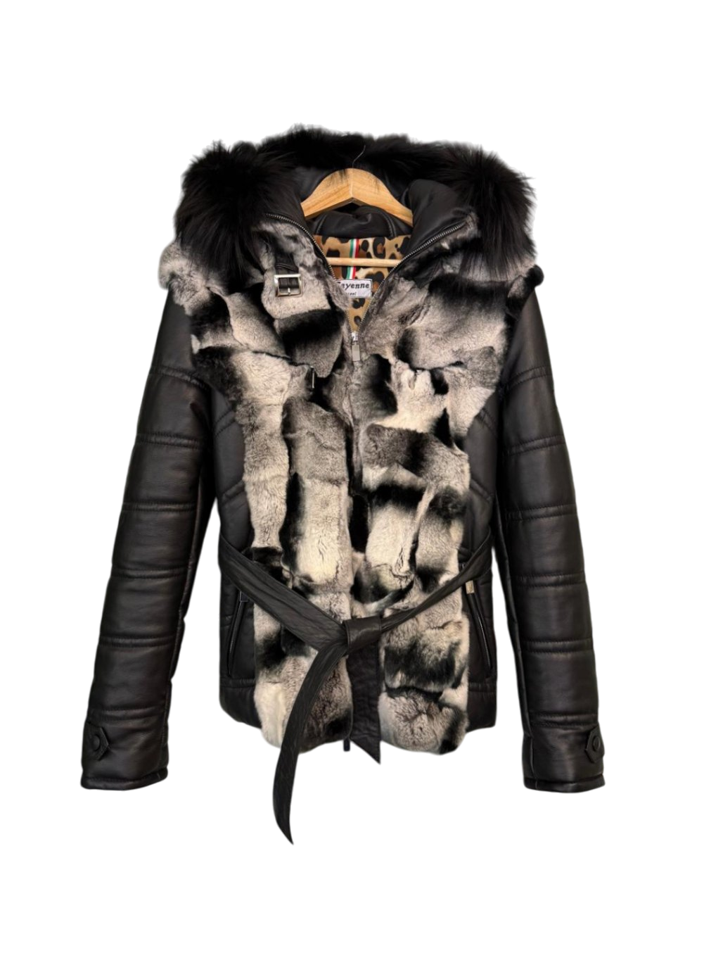 Vera Pelle 100% Leder M-L Schwarz, Grau 100% Lederjacke