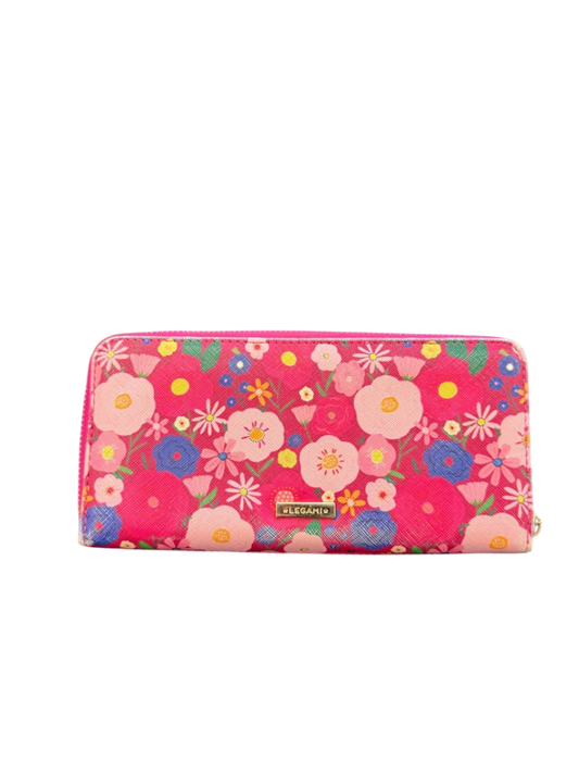 ca. 10 x 20cm Pink mit Blumen Geldtasche