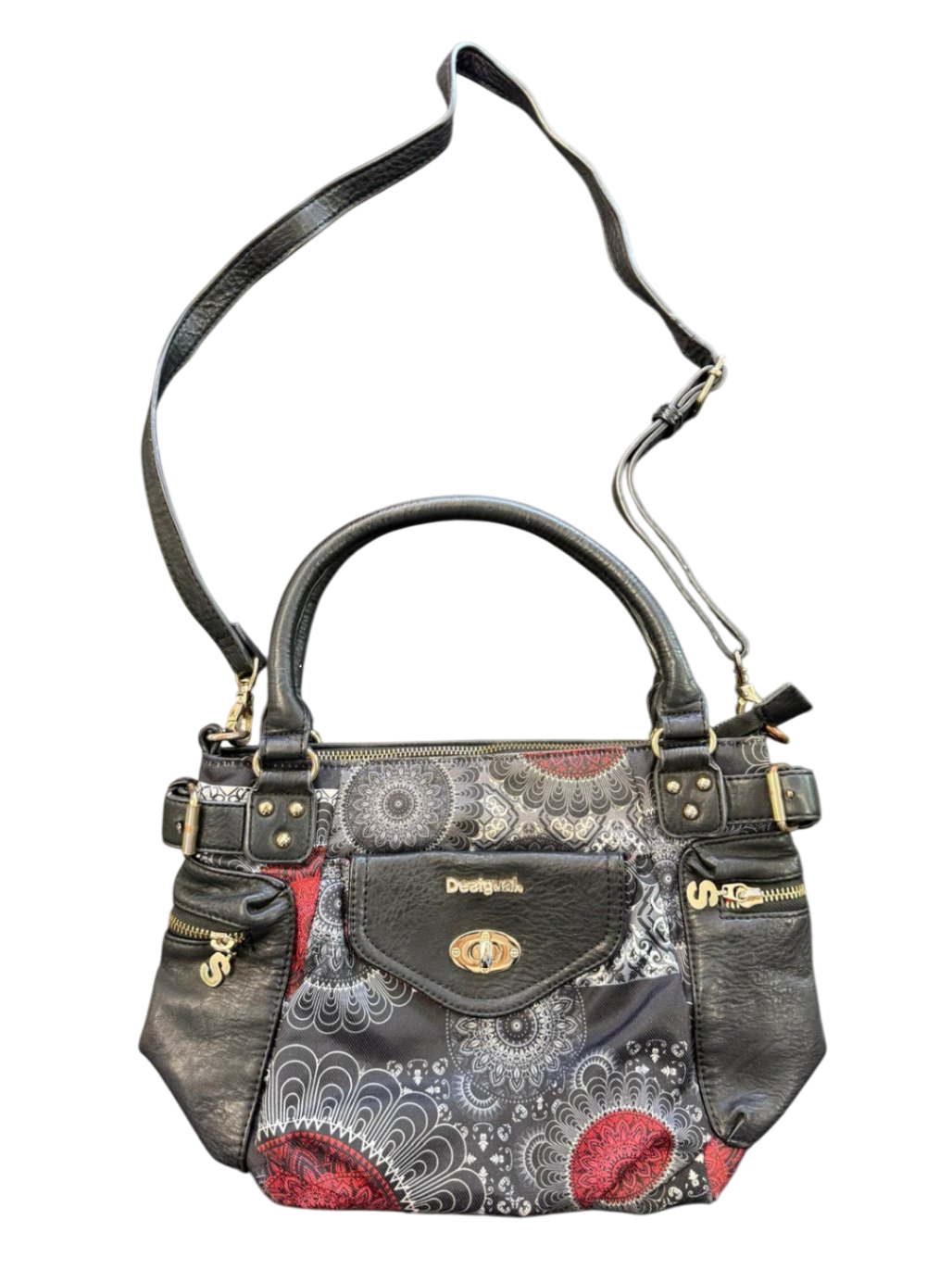 Desigual ca. 32 x 20cm Schwarz, Rot, Grau Handtasche