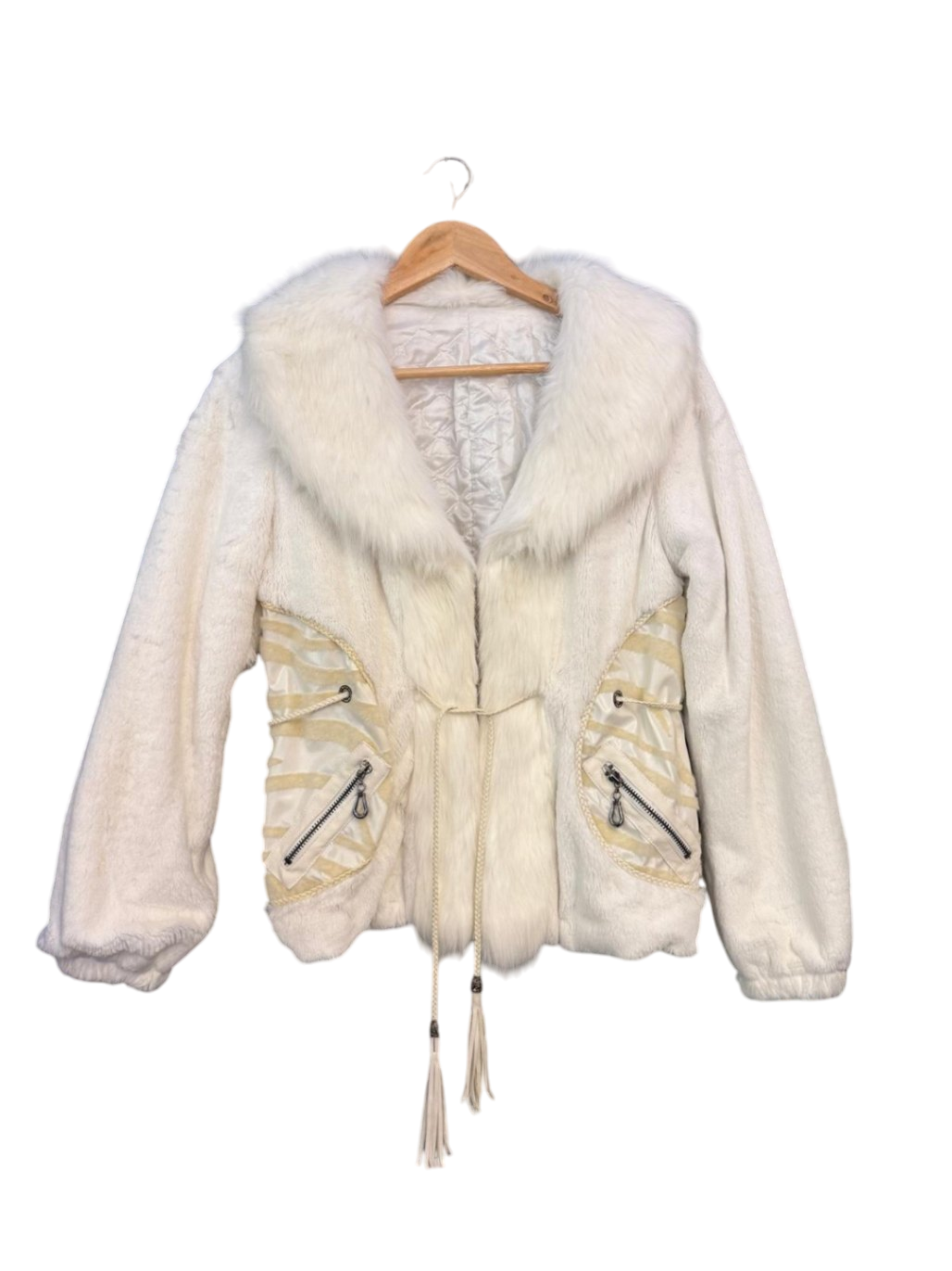 M Creme mit Kunstpelz Jacke