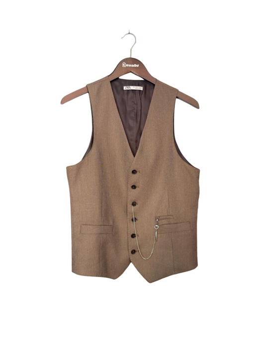 Zara S Beige Anzugweste