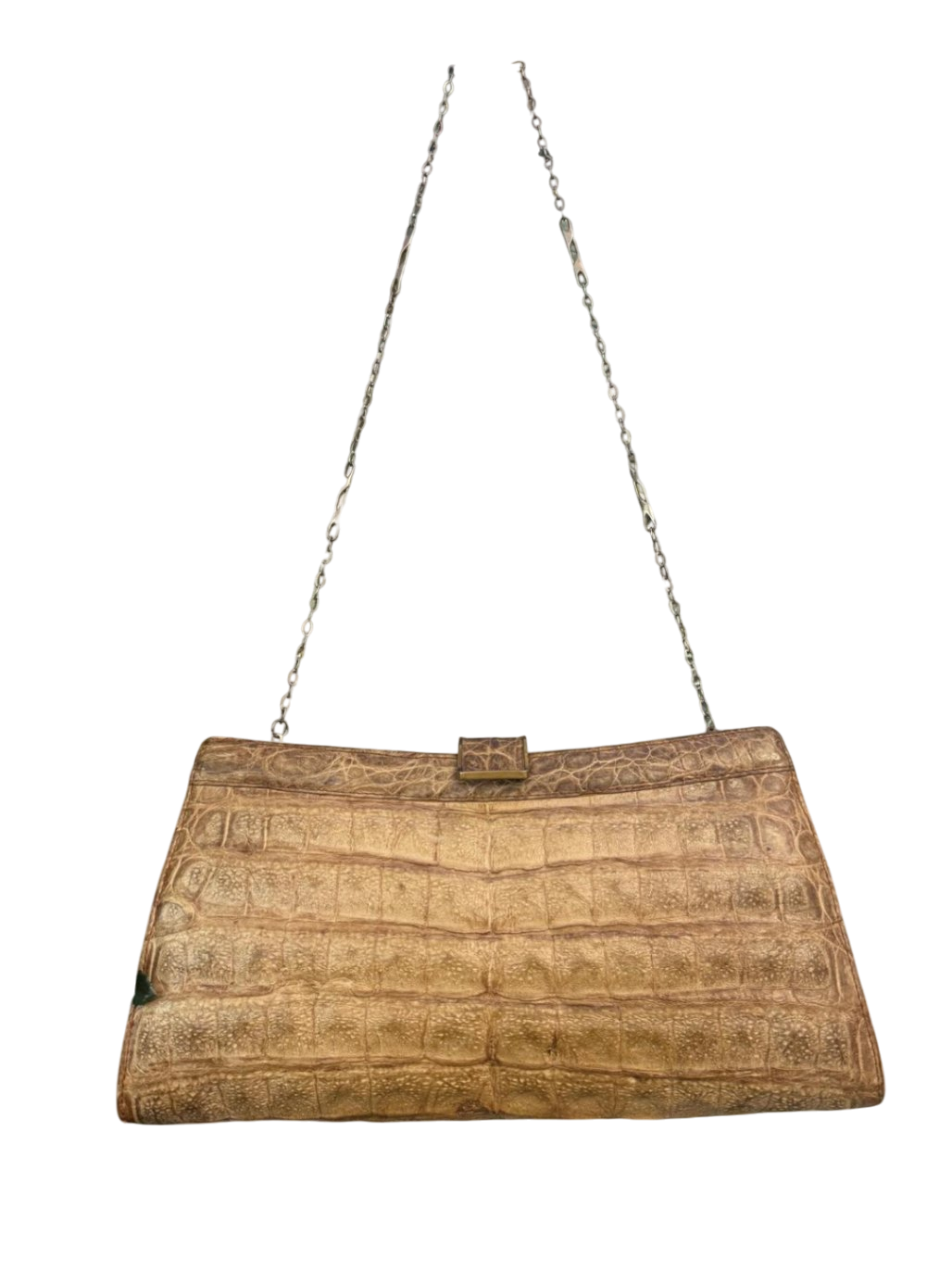 Krokodilleder ca. 33 x 17cm Beige