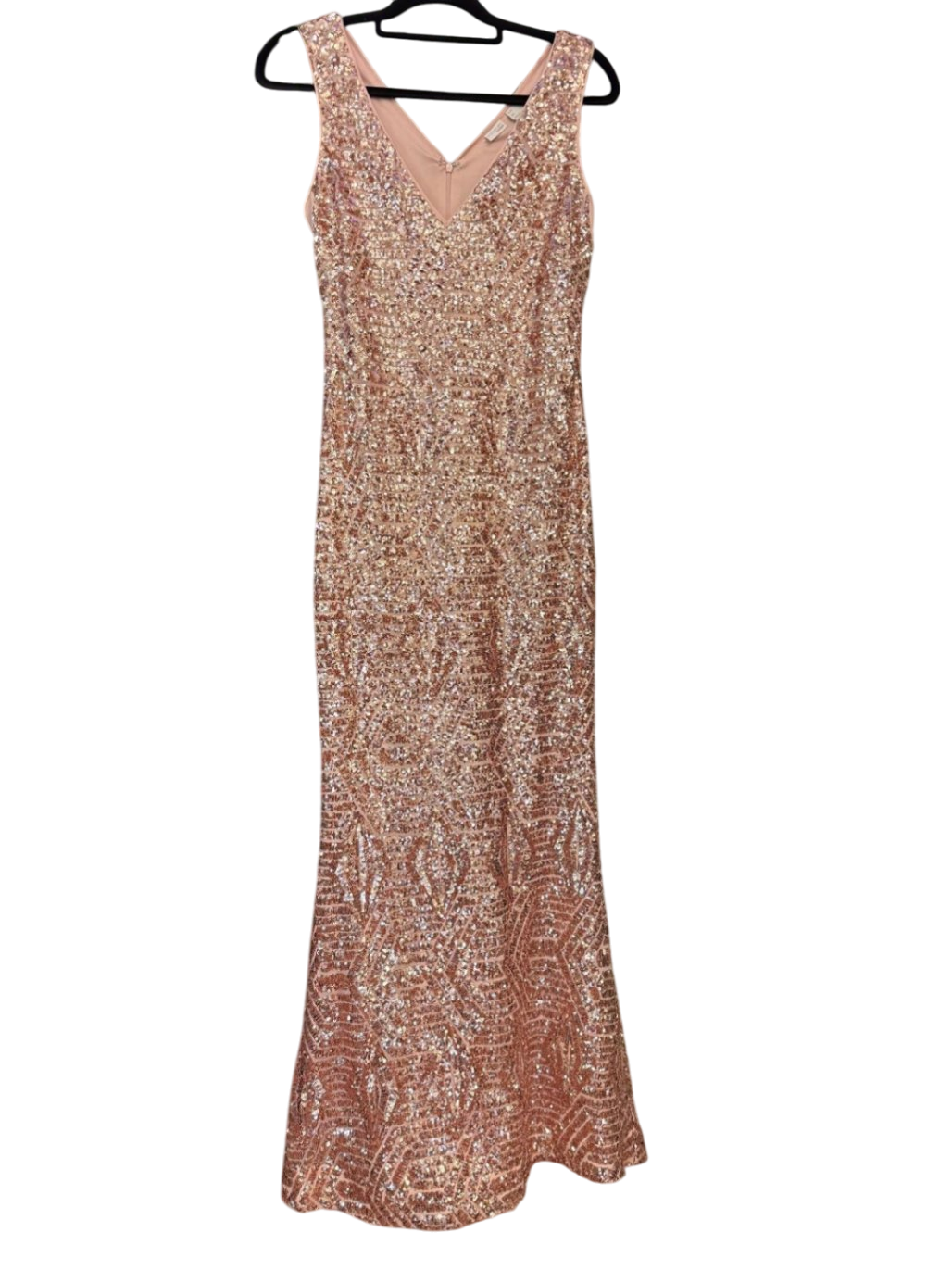 BODYflirt Paillettenbesatz L Rosé mit goldenen Pailletten Ballkleid