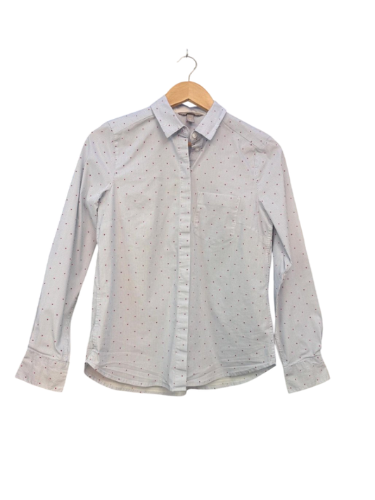 H&M S Weiß mit roten Herzchen Bluse