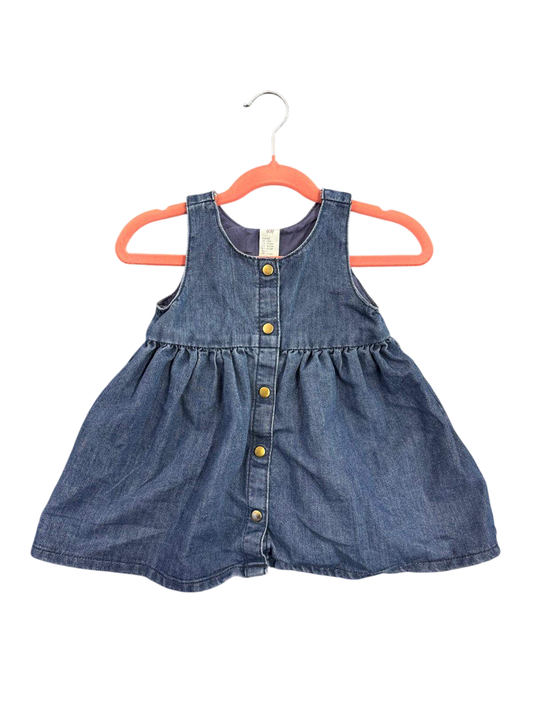 H&M Denim 80 Blau Jeanskleid