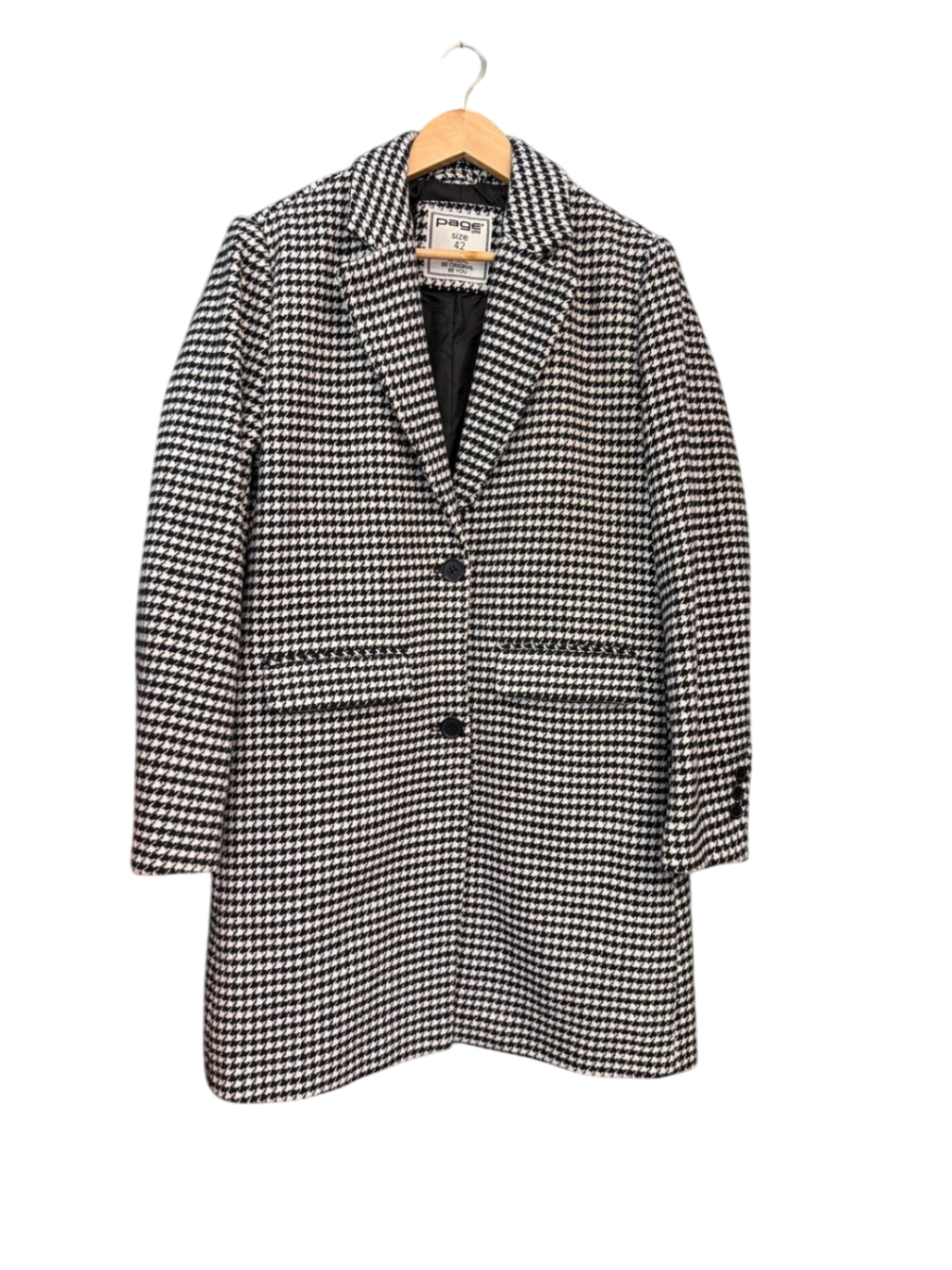 Page One Damenmantel XL Schwarz und Weiß