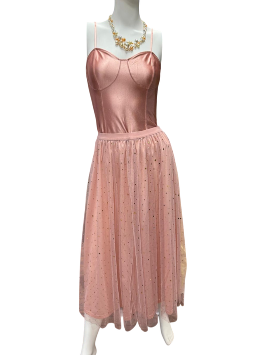 Tüllrock S Pink mit Body