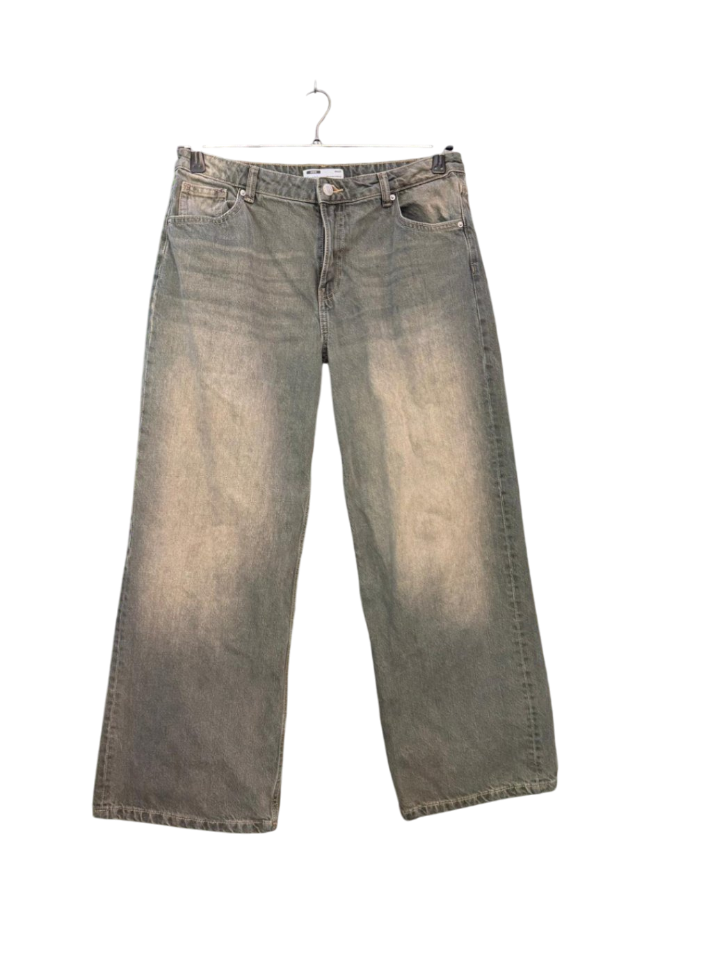 Bershka Damen Jeans Baggy L Grau