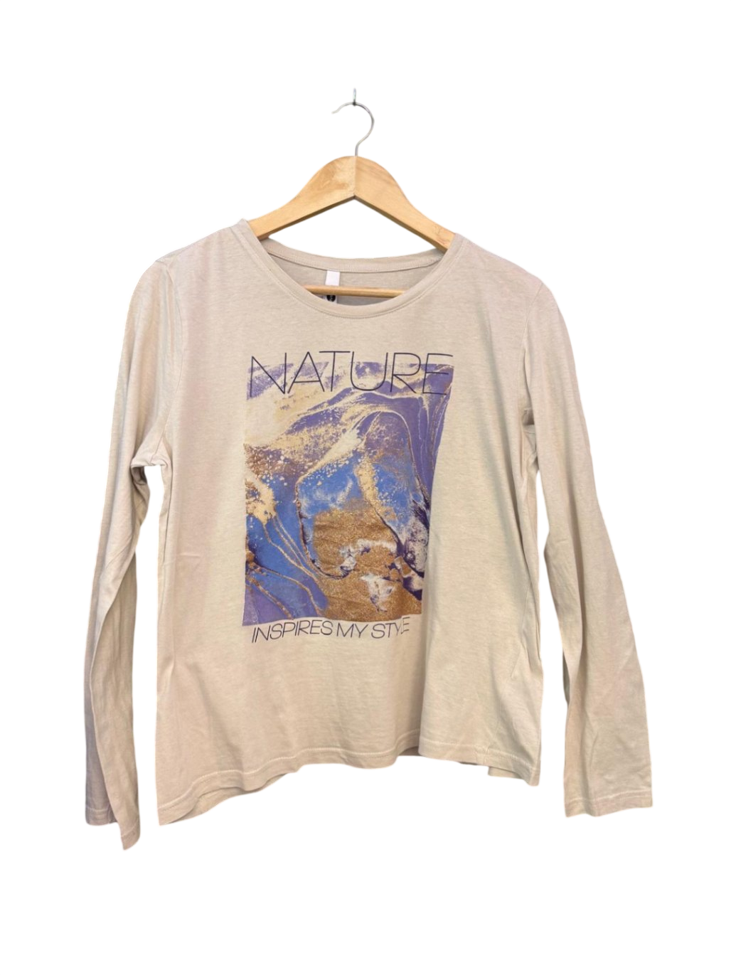 langarm Shirt M Beige