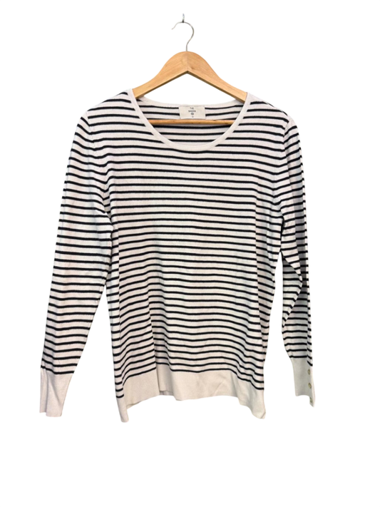 C&A Pullover M Weiß mit schwarzen Streifen