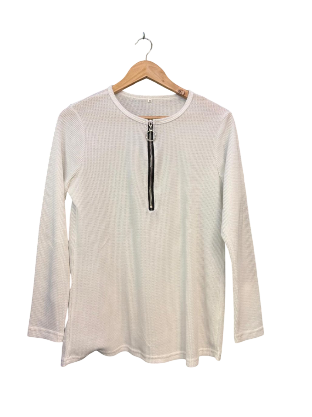 langarm Shirt M Cremeweiß