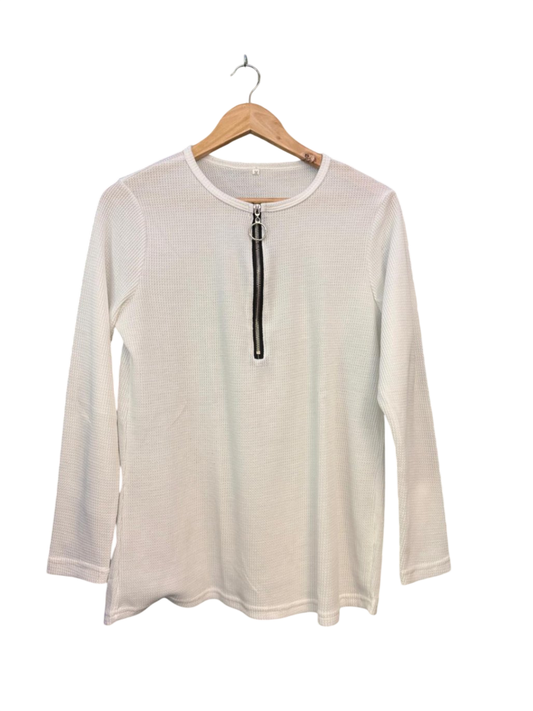 langarm Shirt M Cremeweiß