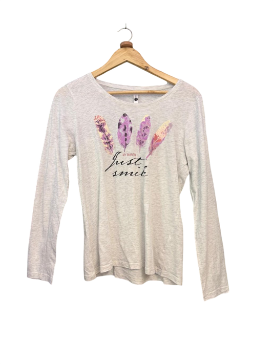 langarm Shirt M Hellgrau