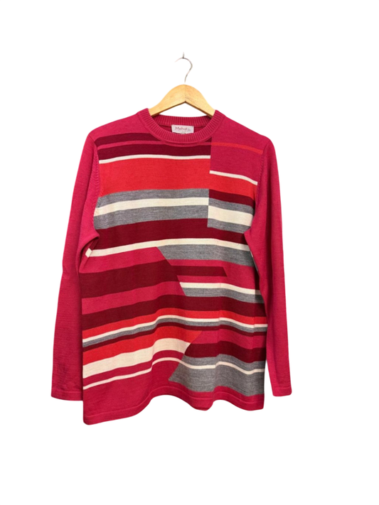 Malva Pullover XL Rot, Grau, Weiß, Schwarz