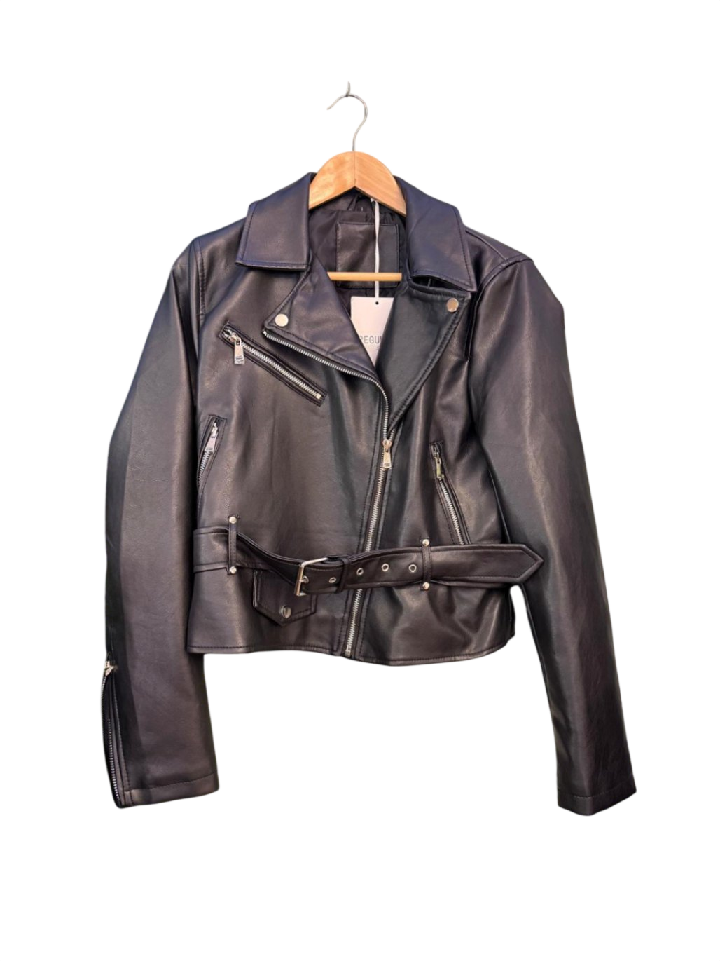 Kunstleder Jacke L Schwarz