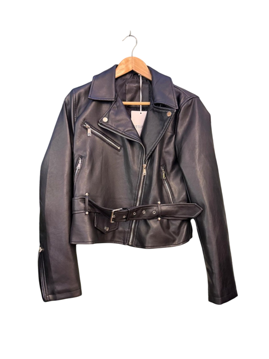 Kunstleder Jacke L Schwarz