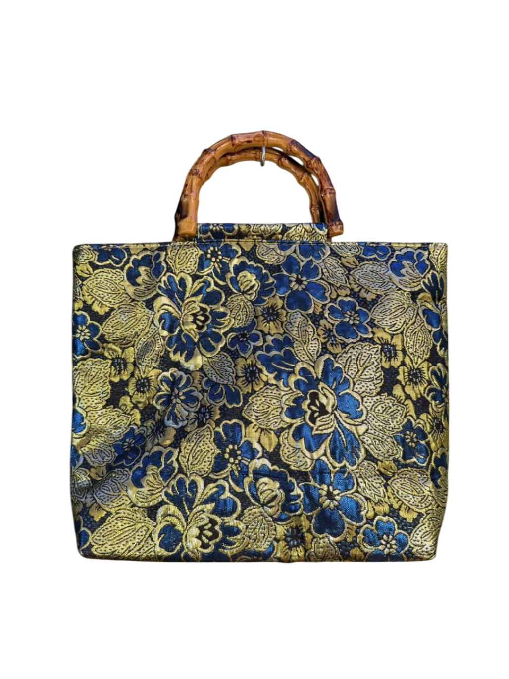 Handtasche ca. 27 x 36cm Blau und Gold