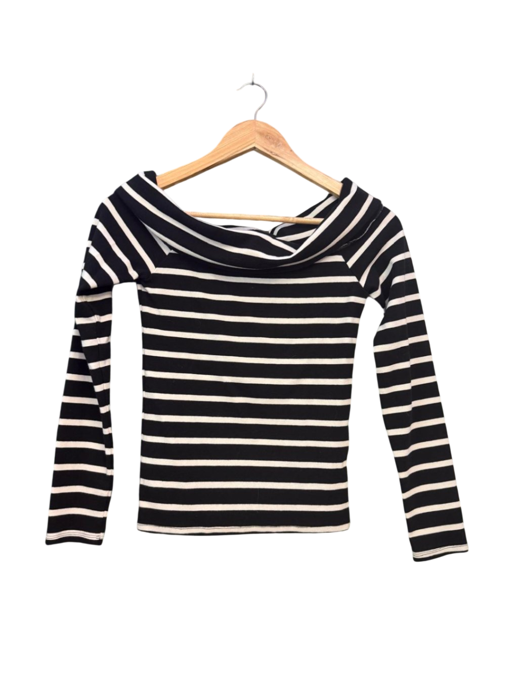 Amisu langarm Top M Schwarz und Weiß