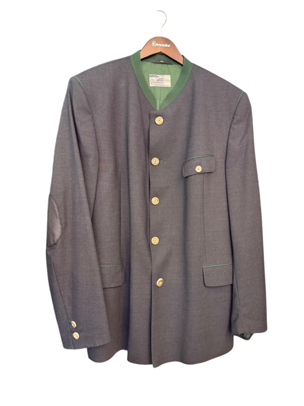 Traunsee Trachten Herren Trachtenjacke/Janker XL (106) Grau mit grünen Akzenten