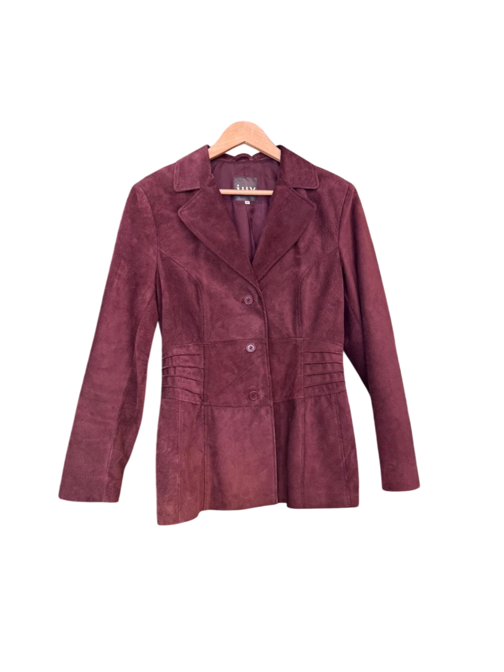 iuv Leder Blazer mit Rock XL Burgunderrot