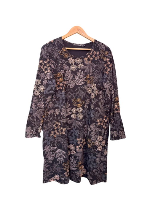Gudrun Sjöden Kleid XL Dunkelblau mit Blumenmustern
