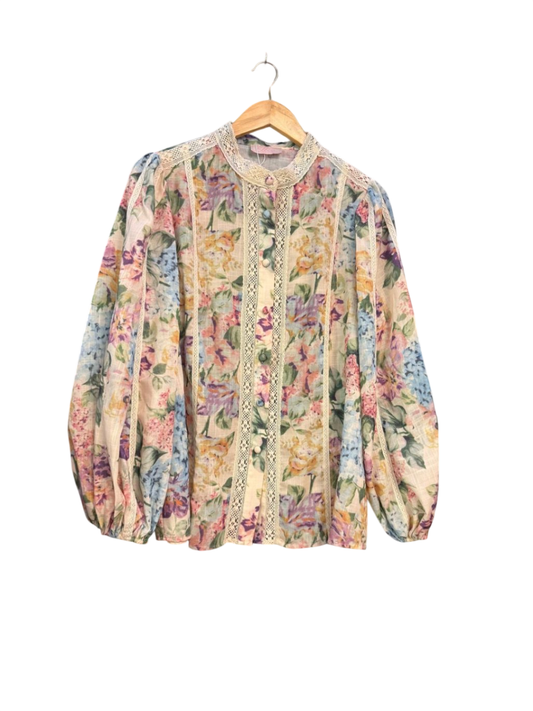 Elli Bluse L-XL Verschiedene Pastellfarben gemustert