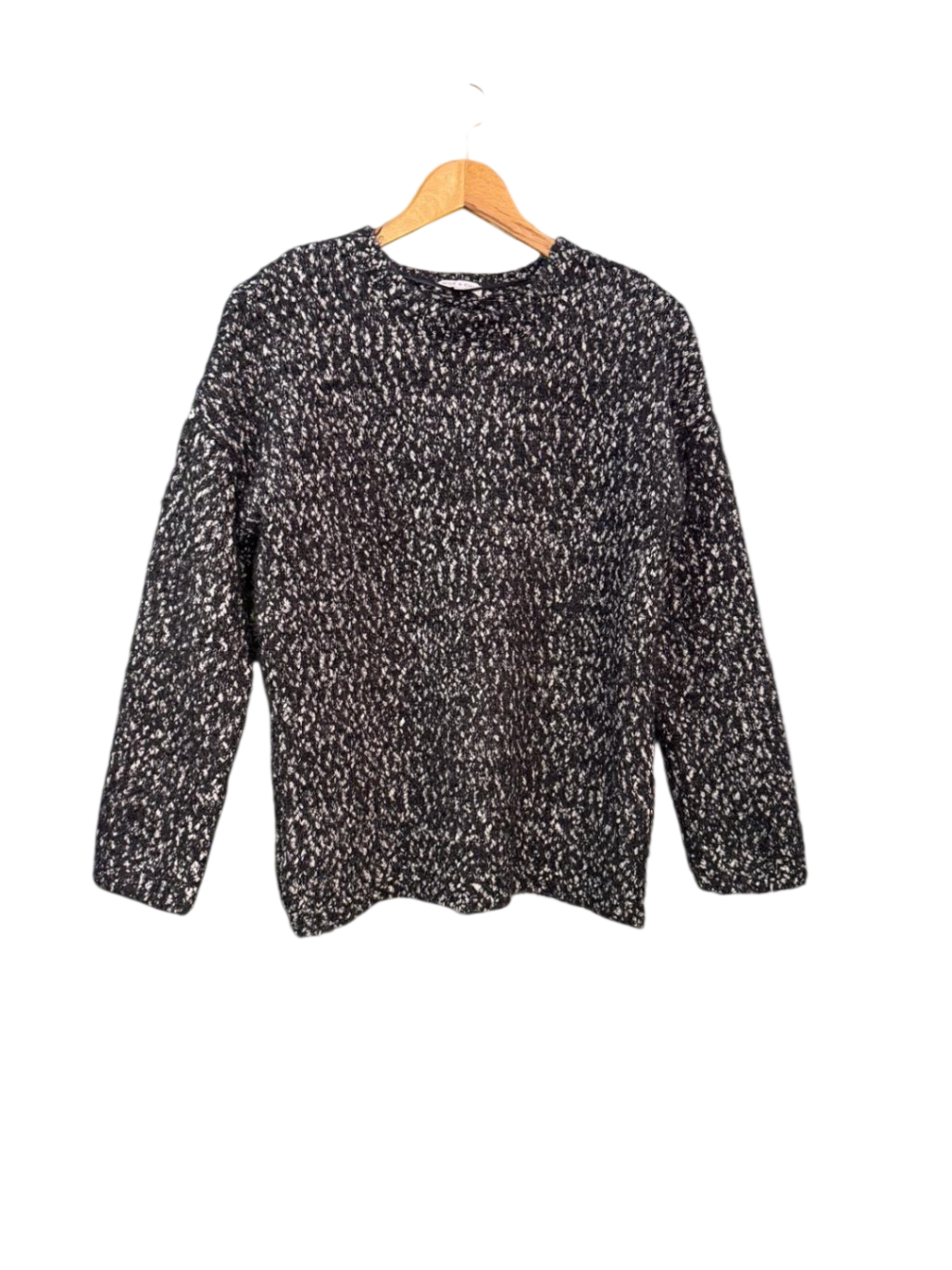 nice & chic Pullover L Schwarz mit weißem Muster