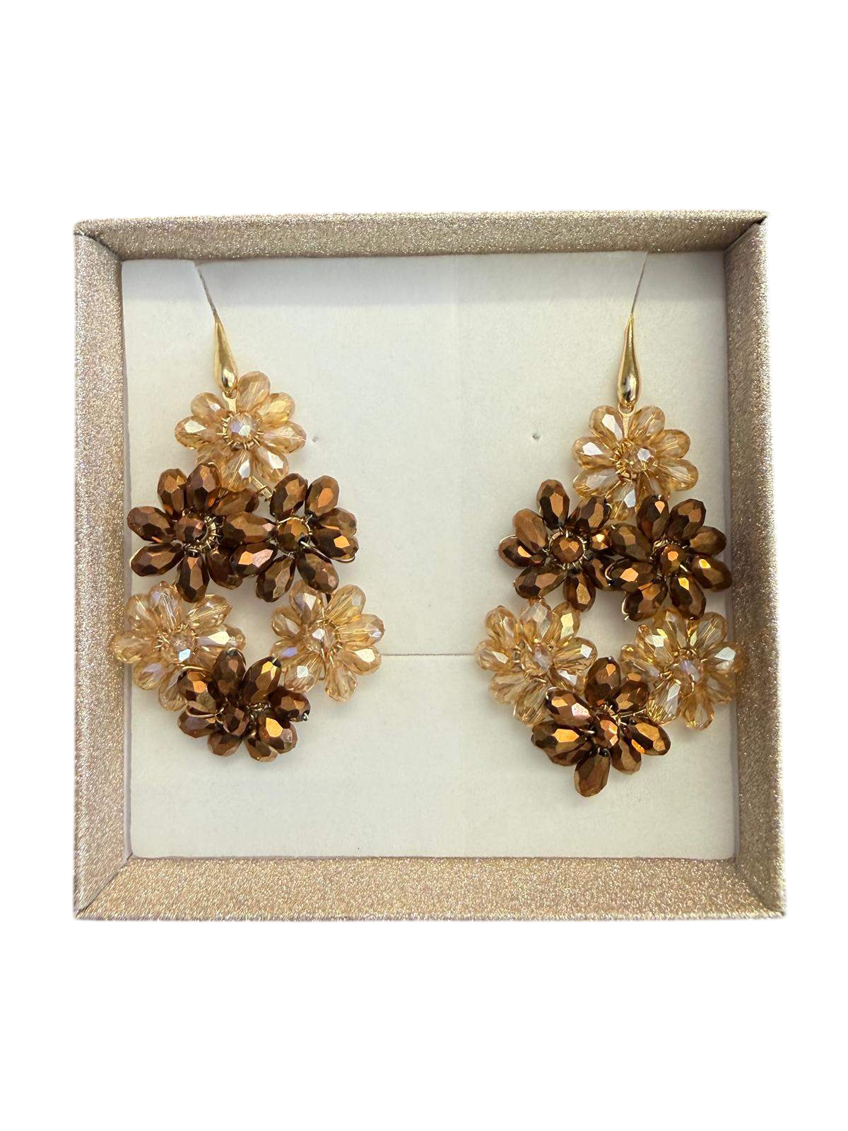 Ohrringe Blumen one size Beige und Braun