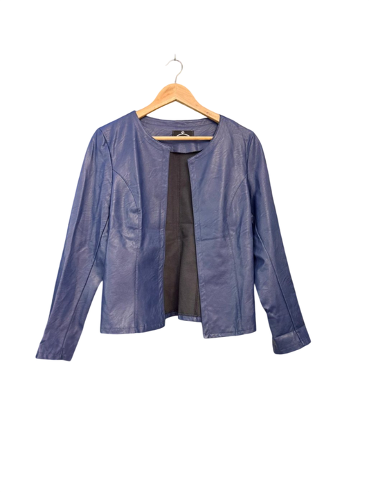 made in Italy Lederimitat Blazer M Dunkelblau