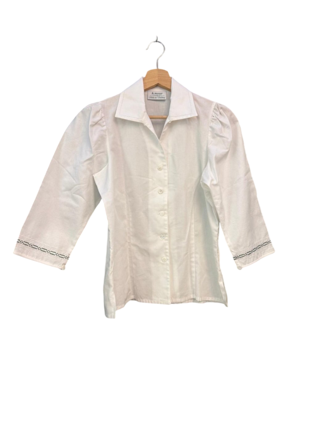 h. moser Trachten Bluse M Weiß