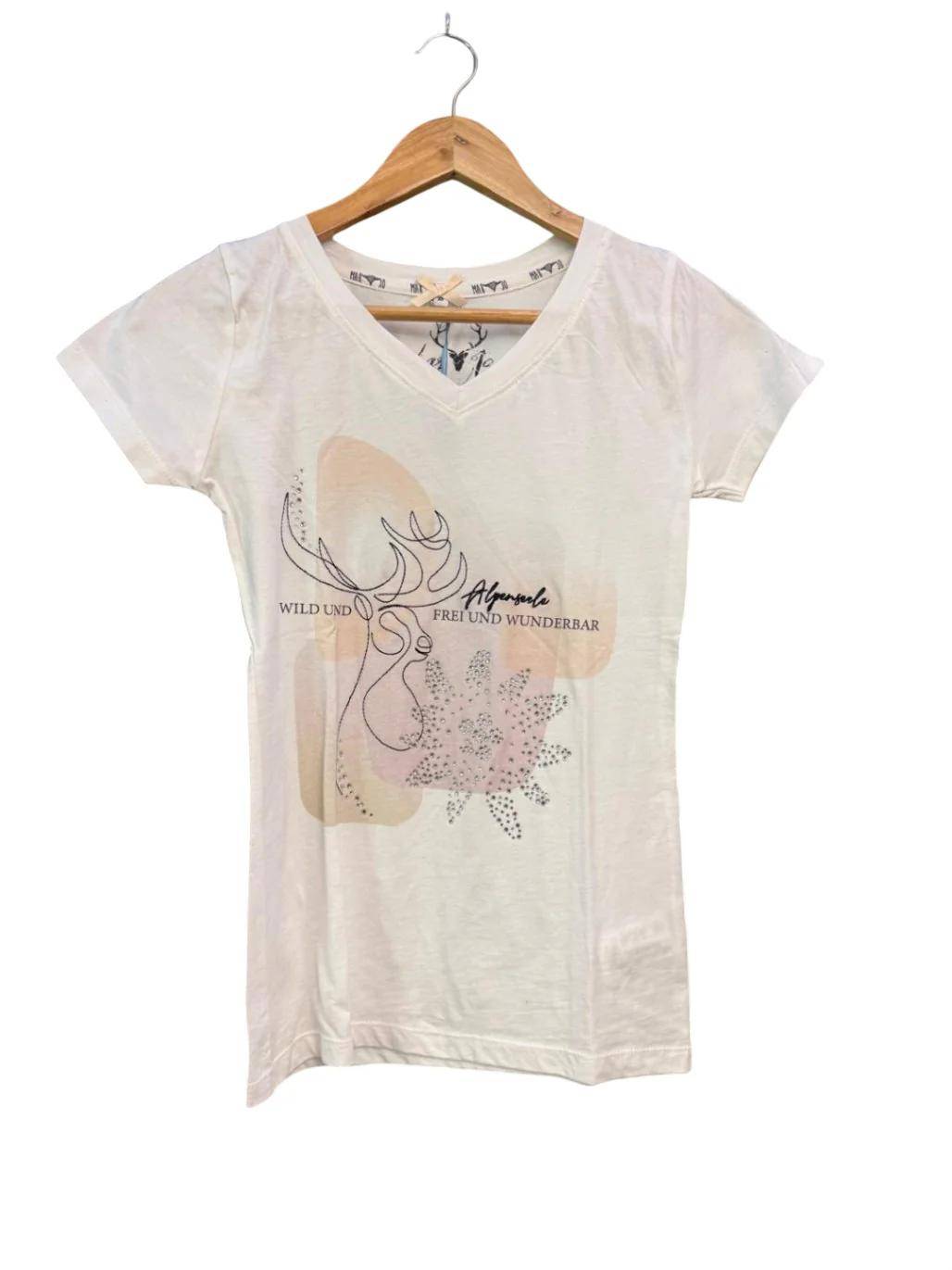 Marjo Trachten T-Shirt XS Weiß