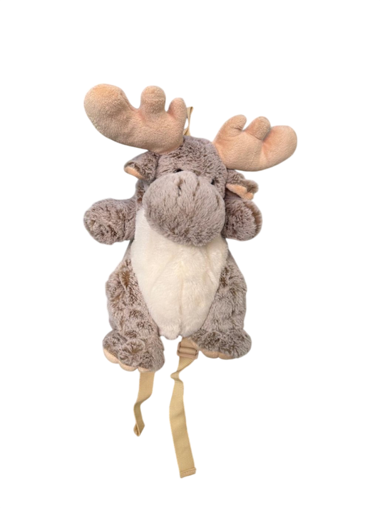 Plüsch Hirschrucksack Grau und Beige