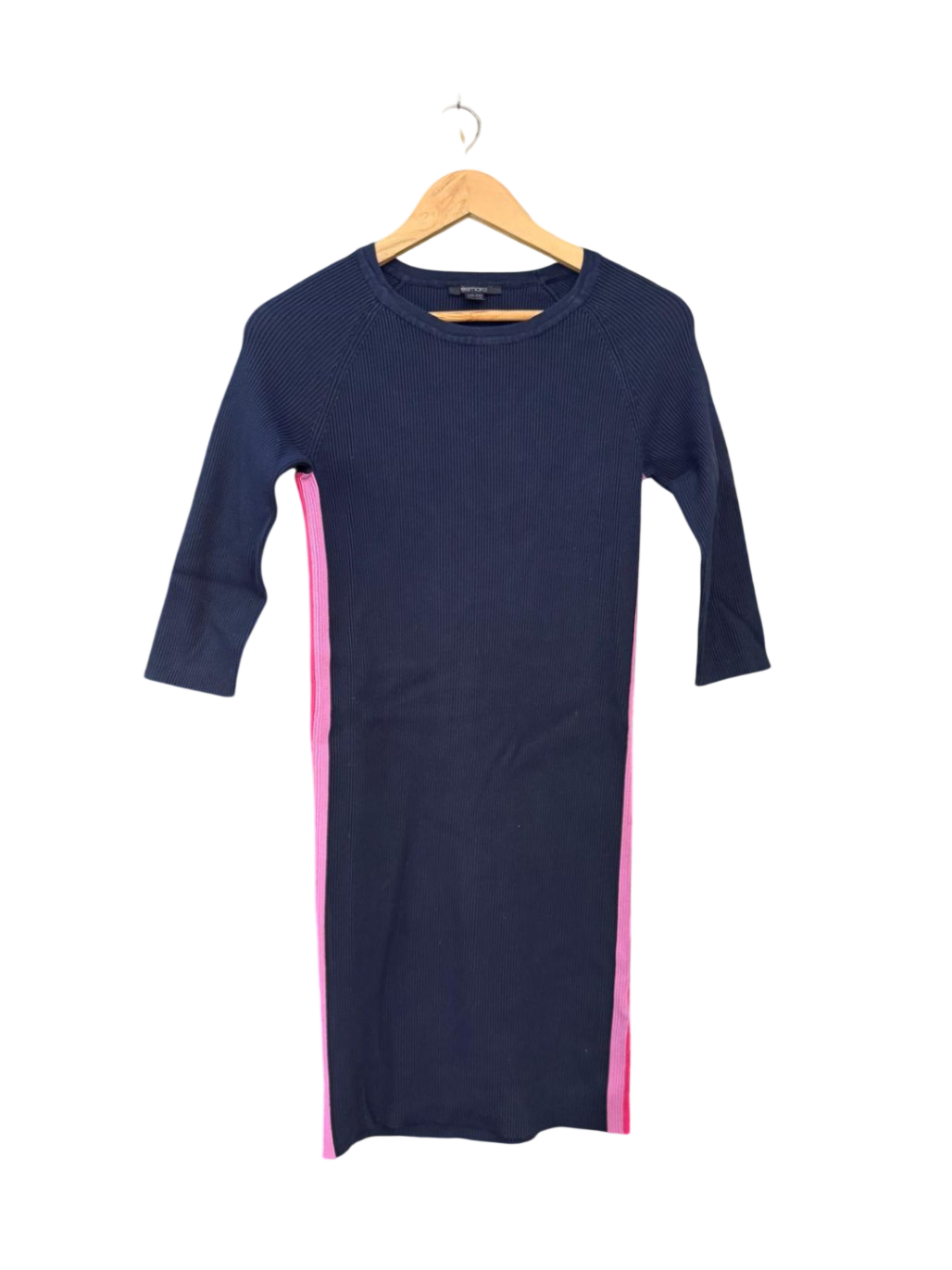 Kleid M Dunkelblau mit Pinken Seiteneinsätzen