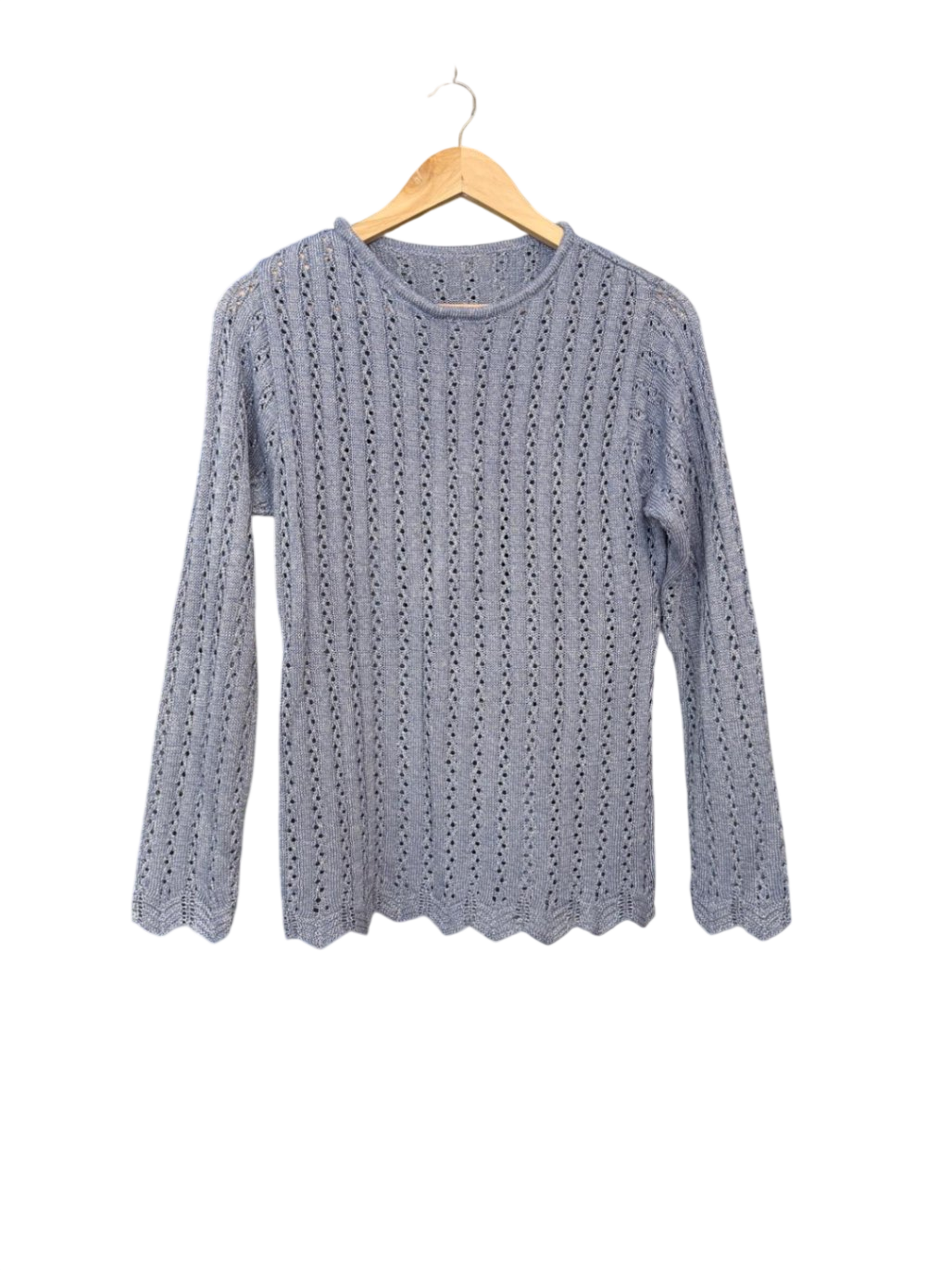 Strickwolle Pullover M Blau