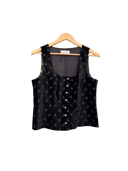 Land Haus M Schwarz mit grünen Mustern