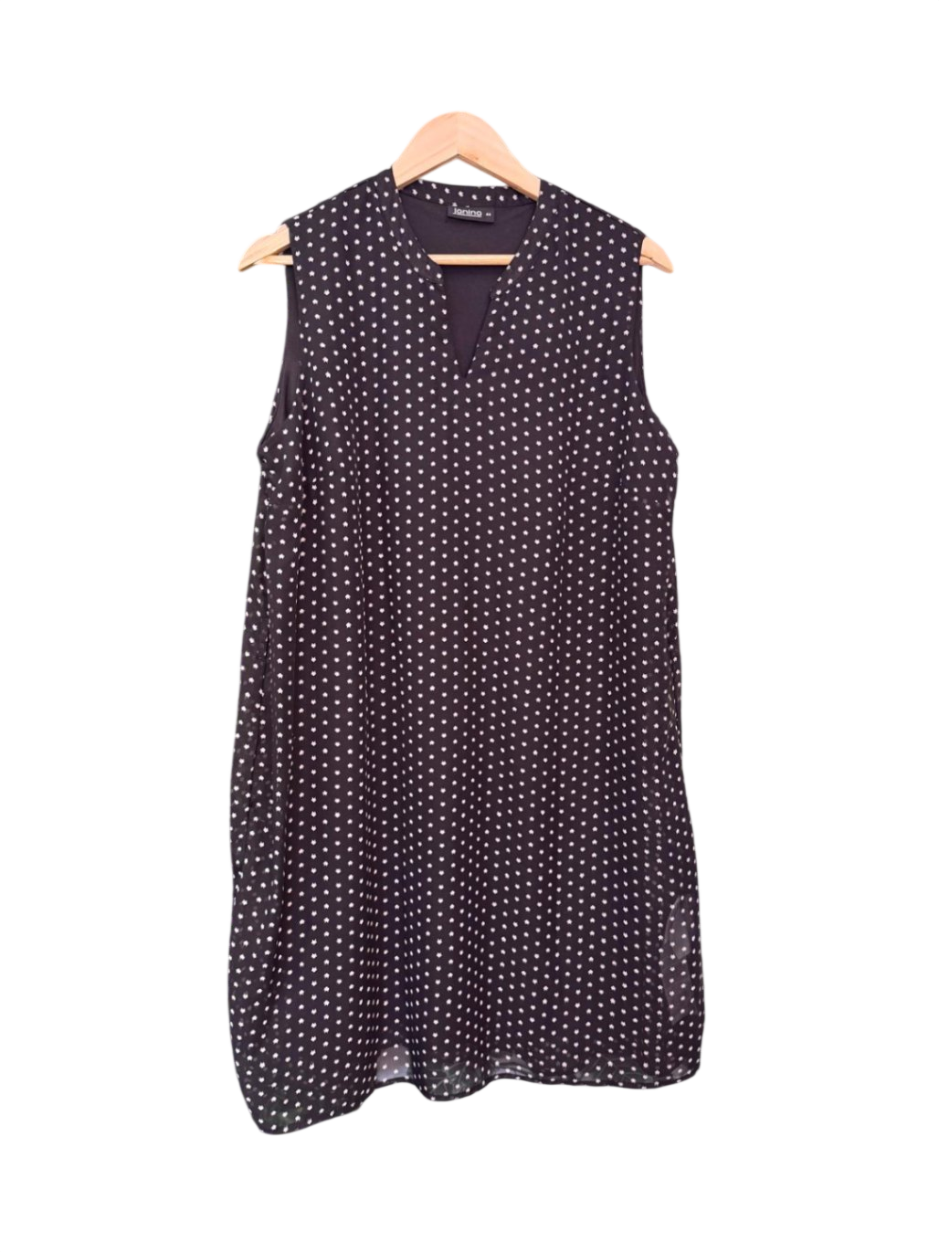 Kleid 2XL schwarz mit weißen Punkten