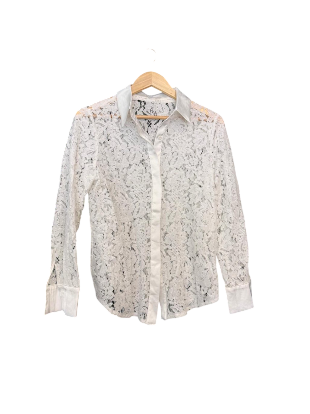 Spitzenbluse L Weiß