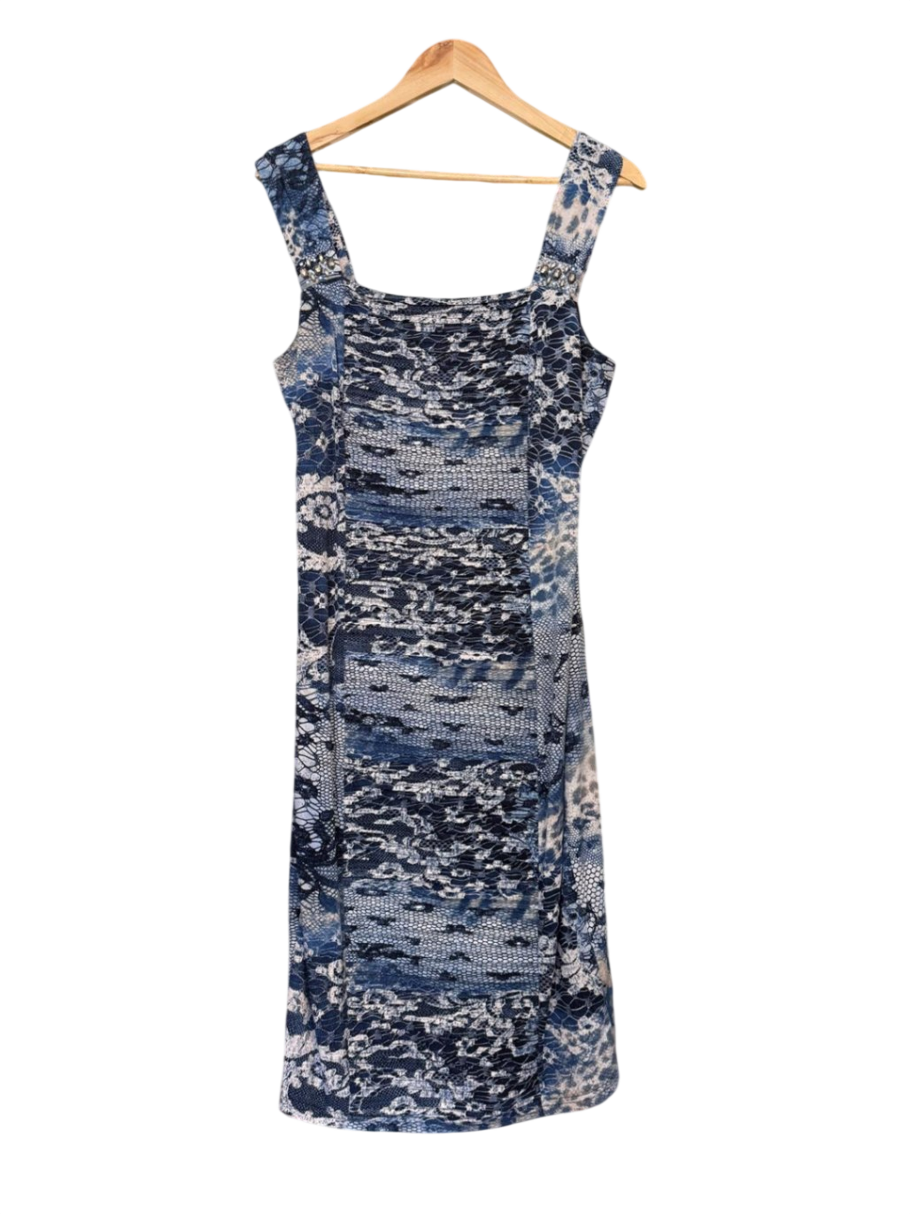 Kleid M-L Blau und Weiß