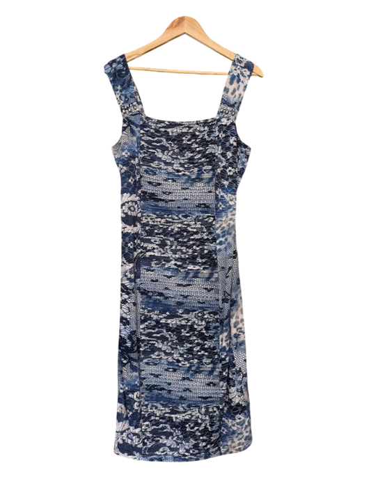 Kleid M-L Blau und Weiß