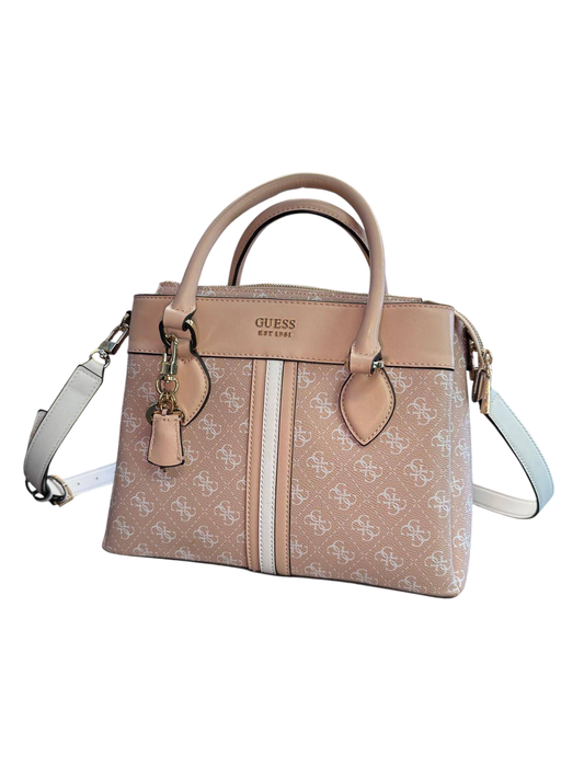 GUESS Handtasche ca. 30 x 24cm Hellrosa und Weiß