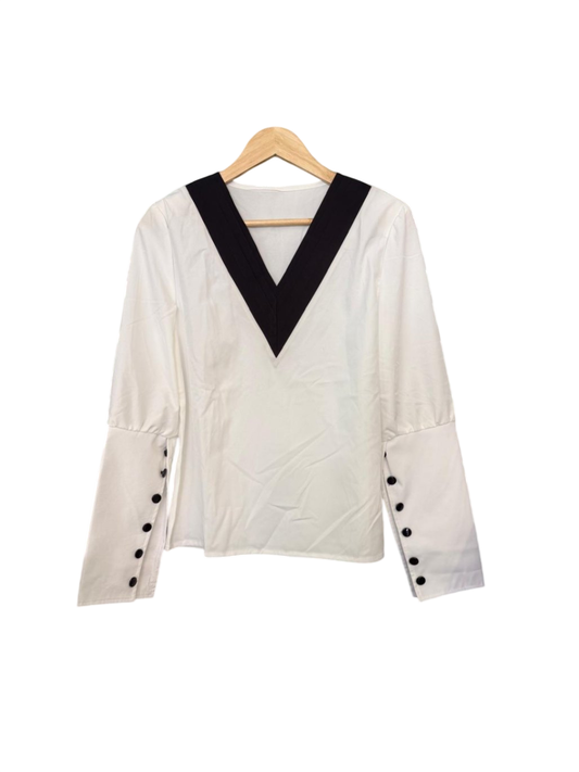 Bluse S-M Weiß und Schwarz