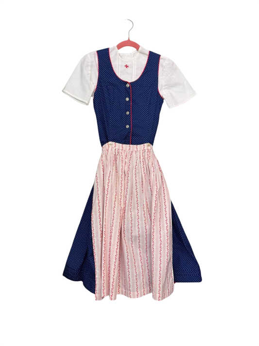 Winners Kärntner Dirndl + Bluse 146 Blau, Weiß, Rot
