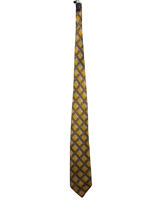 Krawatte Gelb, Schwarz, Beige