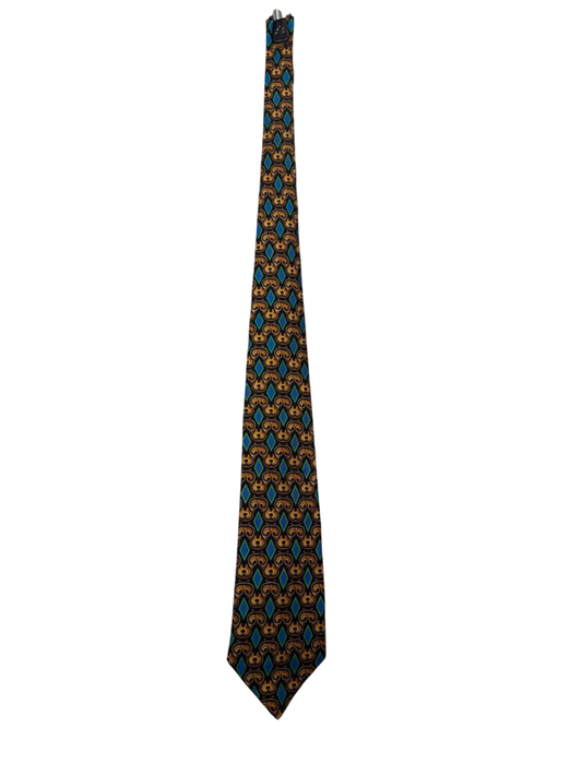 Krawatte Mehrfarbig (Schwarz, Blau, Gold, Türkis, Orange)
