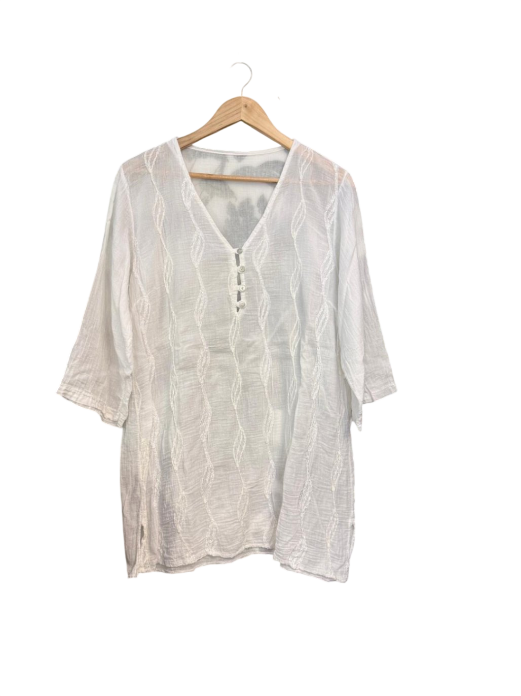 made in Italy 100% Baumwolle Bluse 2XL Weiß