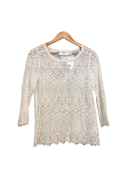 H&M Spitzen Top M Elfenbein