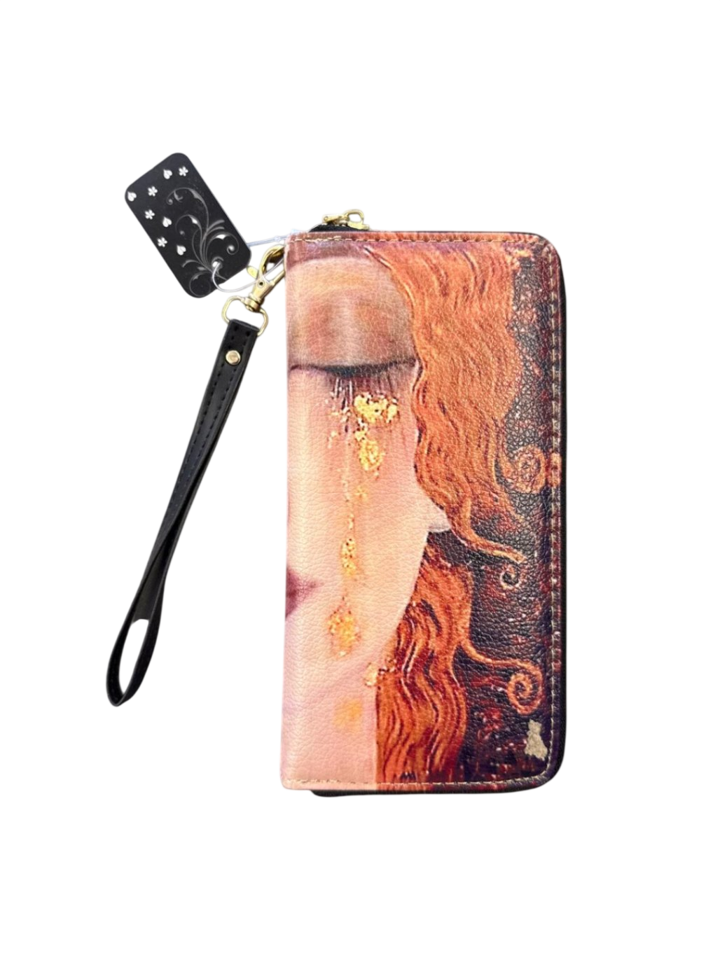Geldtasche Gustav Klimt ca. 10cm x 20cm Mehrfarbig (u.a. Orange, Rot, Schwarz)