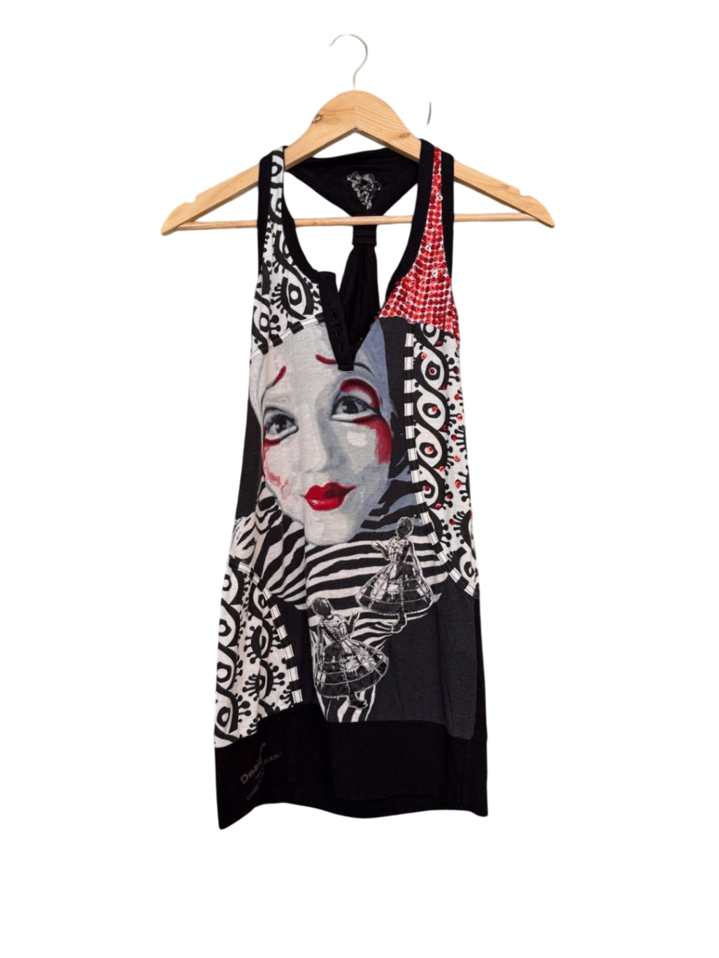 Desigual Top XS Vielseitige Farben (Schwarz, Weiß, Rot)